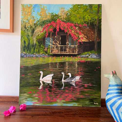 Paradise by the Pond - Painting