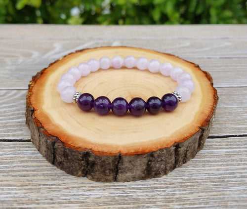 Brahmatells Lavender Amethyst & Amethyst Meditation Bracelet – Embrace Serenity