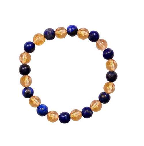 Lapis Lazuli & Citrine Bead Bracelet - Intuition & Empowerment | Brahmatells