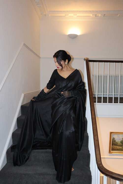 Handloom Black Pure Silk Saree