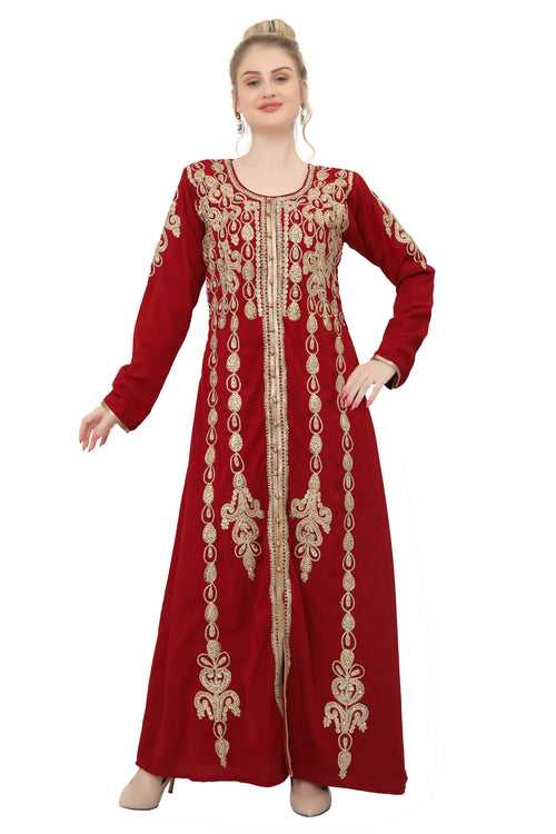 Jalabiya Djellaba Gown Hand Embroidered Dress