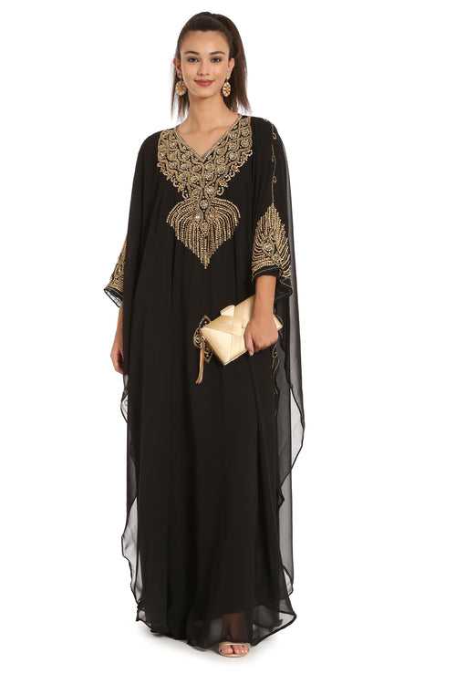 Handicraft Kaftan dress Embellished with Beads and Crystals