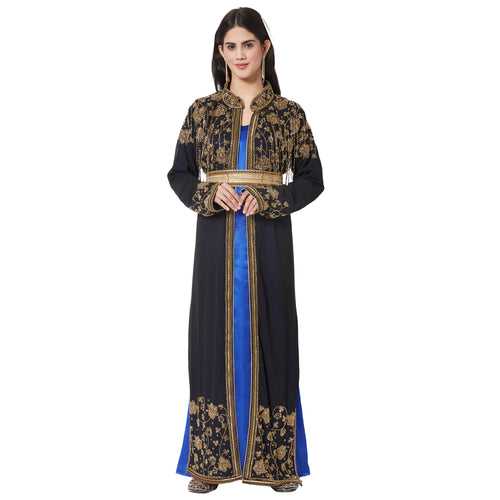 Long Cardigan with Golden Hand Work Embroidery by Maxim Creation