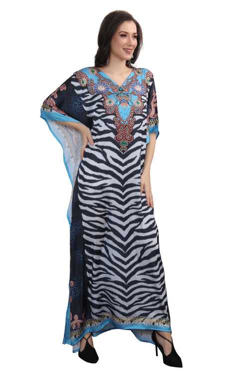 Dubai Kaftan Digital Printed Long Maxi Dress