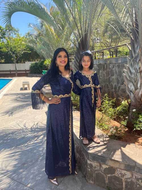 Designer Mother & Daughter Matching Set Kaftan Dress