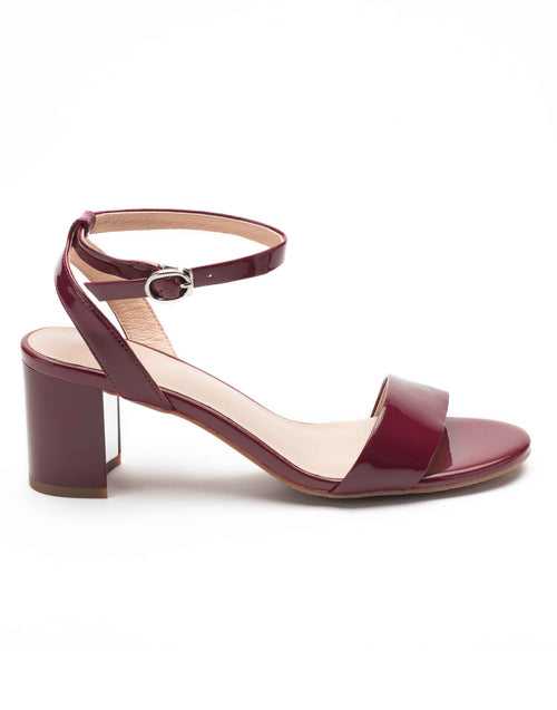 Fuchsia Patent Open Block Heel