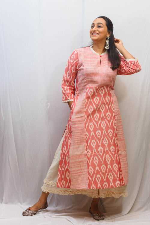 Pink Ambara Charka and Ikat Kurta