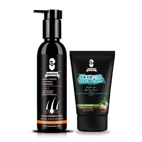Muuchstac Cocoalo Hair Cream + Herbal Shampoo with Inbuilt Conditioner