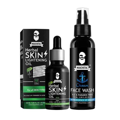 Muuchstac Herbal Skin Lightening Oil + Ocean Face Wash Combo