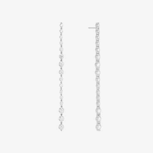 925 Sterling Silver Tennis Drop Earrings