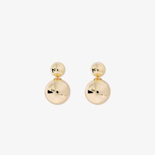 14K Gold Plated Double Ball Earrings