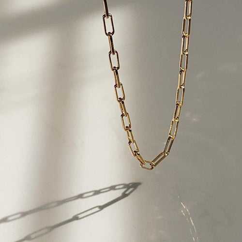 Minimal Paperclip Chain Link Necklace