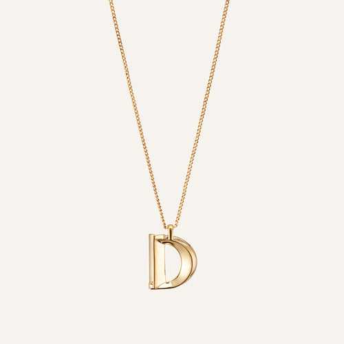 14k Gold Plated Monogram Necklace - D