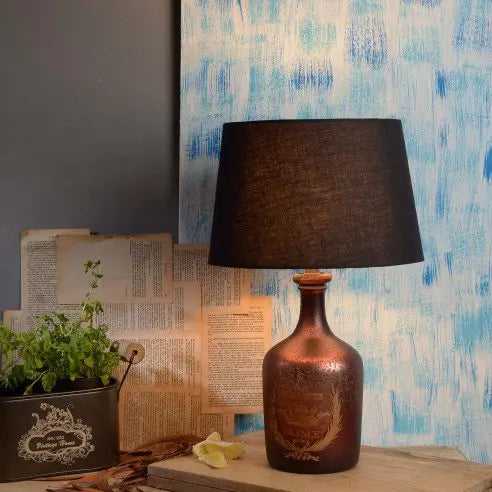 French Vintage Alvin Red Table Lamp