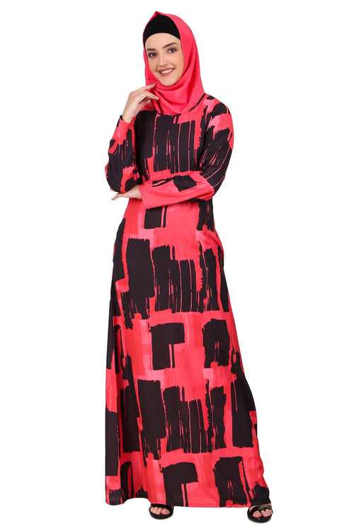 Printed Crepe Abaya AYP-392