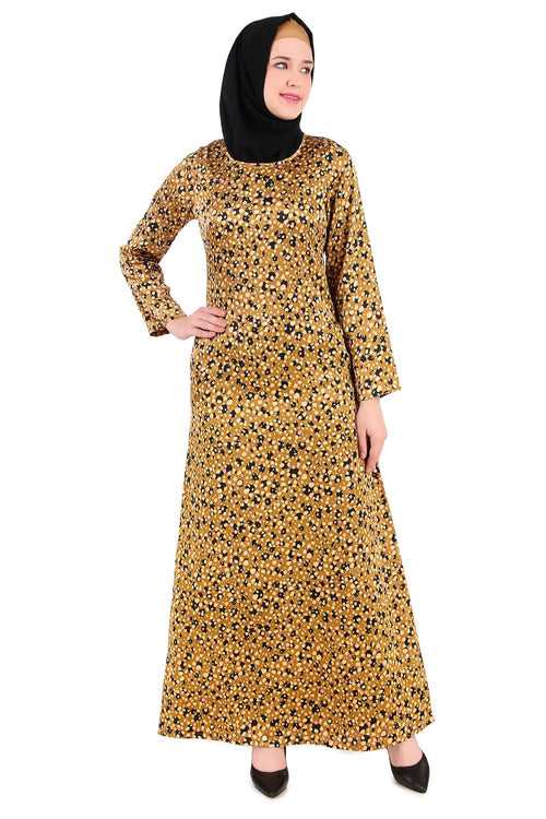 Printed Satin Abaya AYP-369