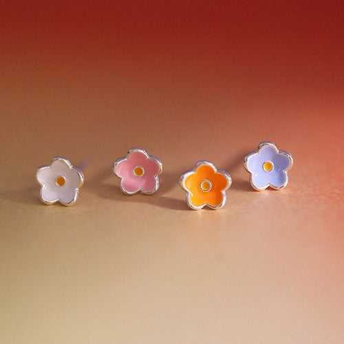 Little Vivid Flower Enamel Studs