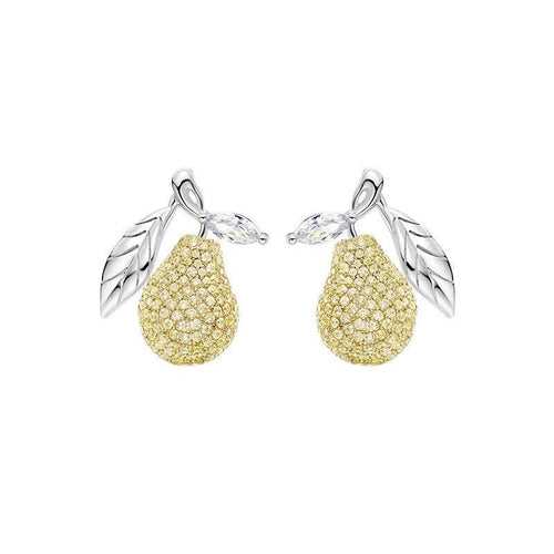 Golden Harvest Pear Diamond Earrings