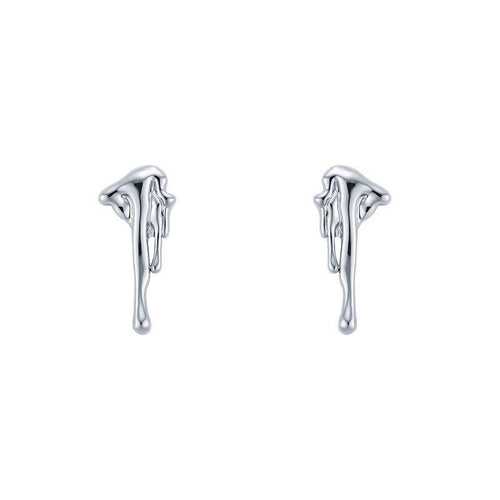 Silver Melt Abstract Earrings