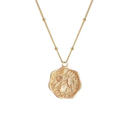 Sakura necklace | Floral necklace | Coin necklace | Cherry blossom necklace | Perfect birthday gift| Gold filled| Love