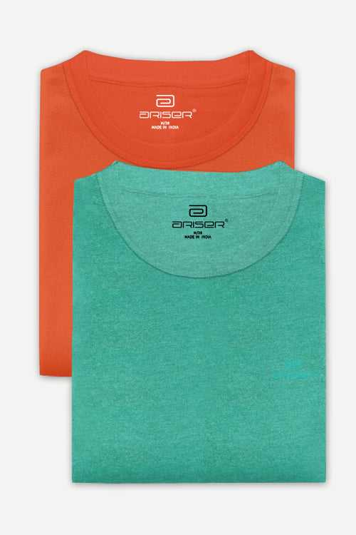 Ariser Cotton Round Neck Solid T-Shirt Combo-243 ( Pack Of 2 )