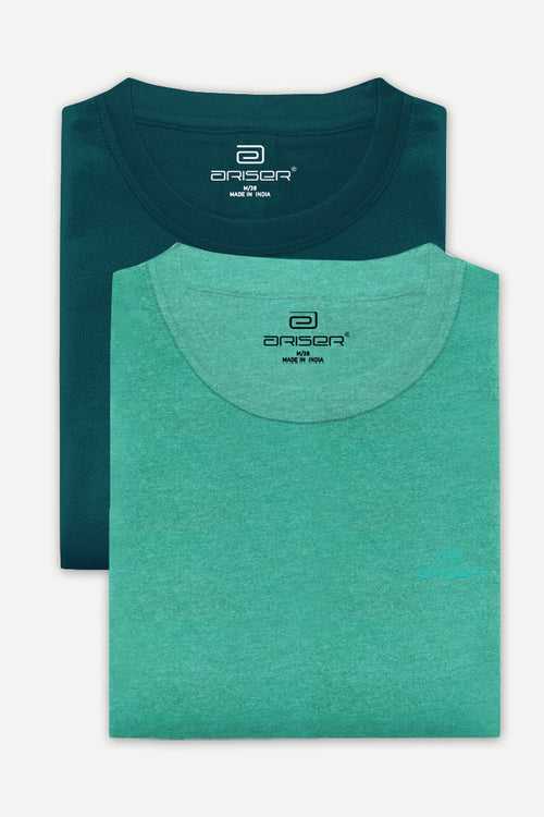Ariser Cotton Round Neck Solid T-Shirt Combo-247 ( Pack Of 2 )