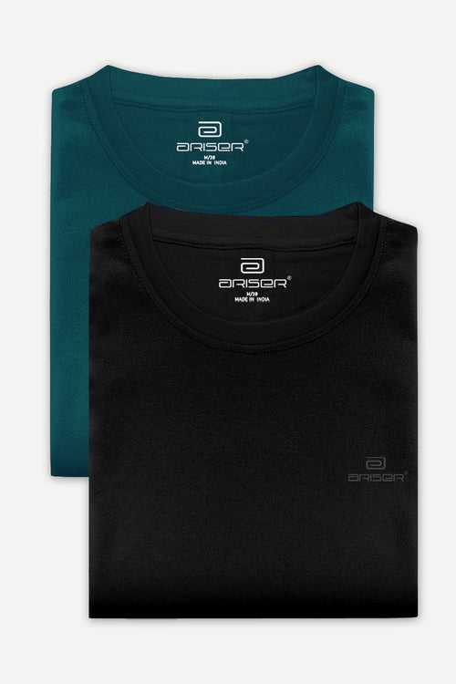 Ariser Cotton Round Neck Solid T-Shirt Combo-248 ( Pack Of 2 )