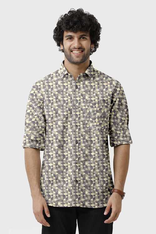 ARISER Miami Satin Printed Full Sleeve Smart Fit Formal Shirt for Men - 15657