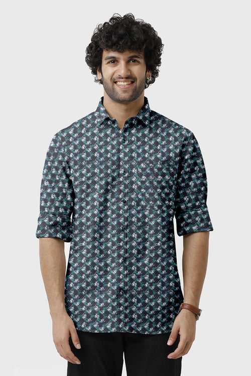 ARISER Miami Satin Printed Full Sleeve Smart Fit Formal Shirt for Men - 15661