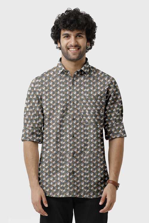 ARISER Miami Satin Printed Full Sleeve Smart Fit Formal Shirt for Men - 15662