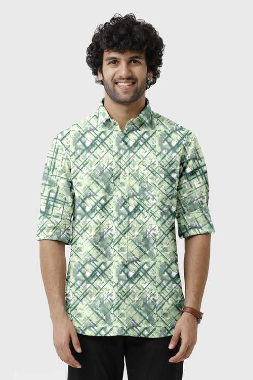ARISER Miami Satin Printed Full Sleeve Smart Fit Formal Shirt for Men - 15675
