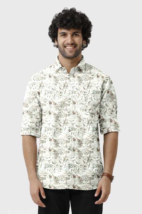ARISER Miami Satin Printed Full Sleeve Smart Fit Formal Shirt for Men - 15683
