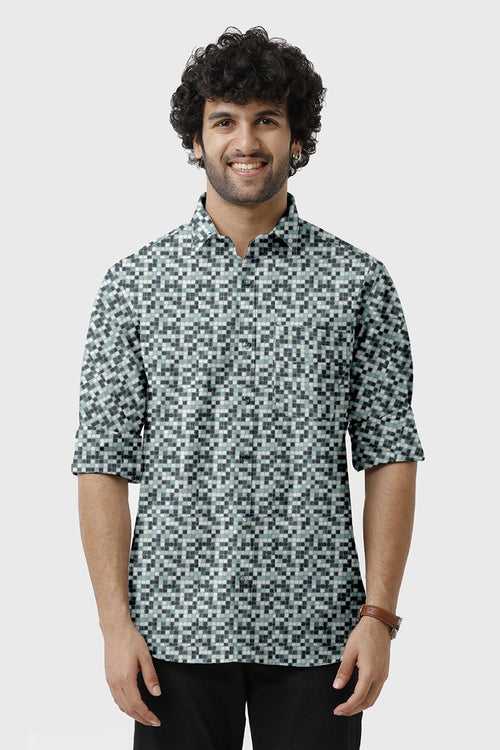 ARISER Miami Satin Printed Full Sleeve Smart Fit Formal Shirt for Men - 15687