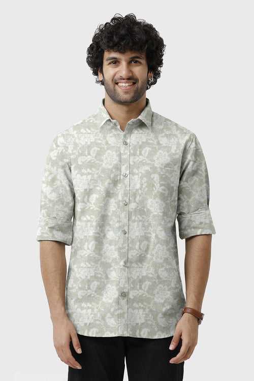 ARISER Miami Satin Printed Full Sleeve Smart Fit Formal Shirt for Men - 15710