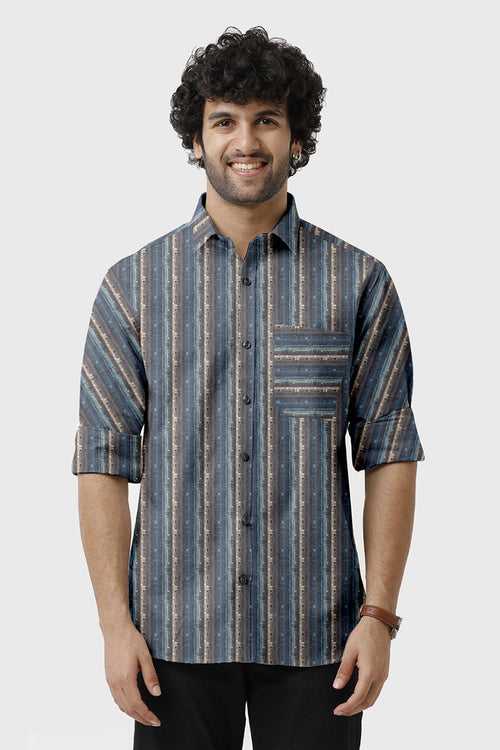 ARISER Miami Satin Printed Full Sleeve Smart Fit Formal Shirt for Men - 15712