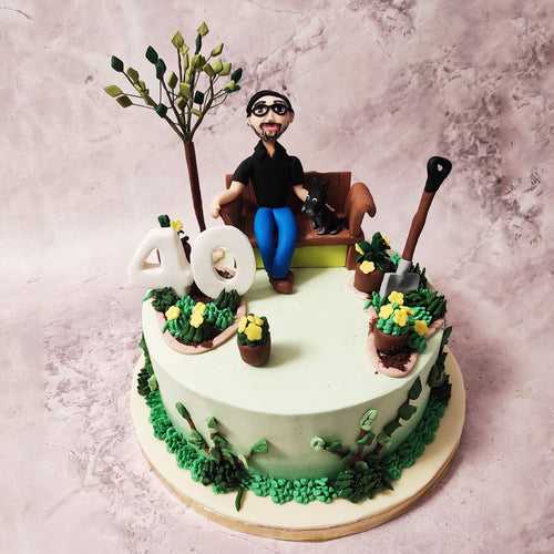 Dad In Garden Cake