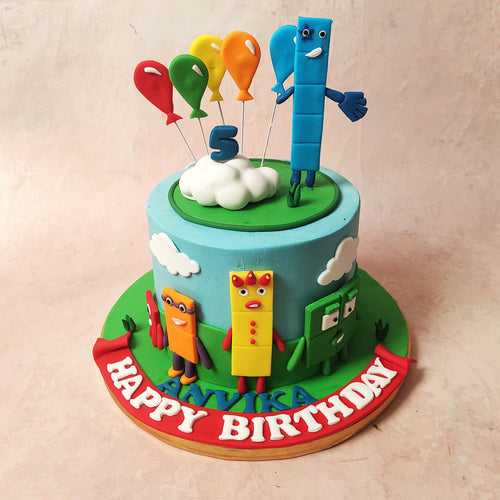 Numberblocks Cake With Balloons