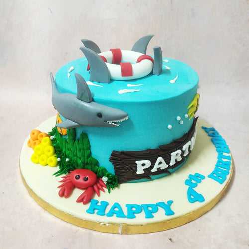 Shark Theme Cake
