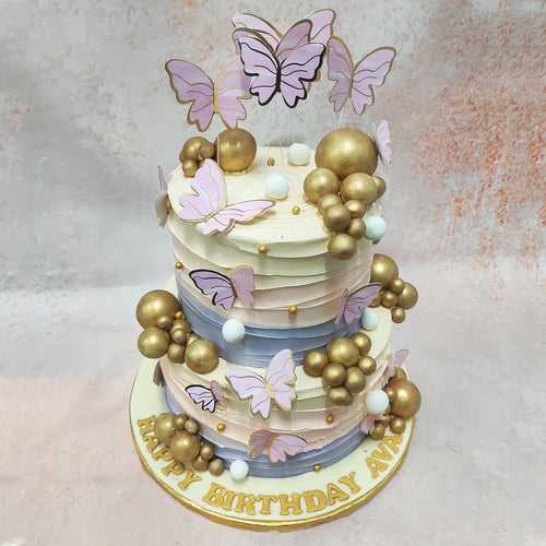 2 Tier Ombre Butterfly Cake
