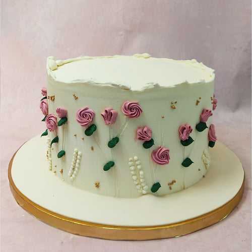 Buttercream Pink Floral Cake