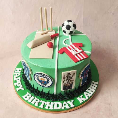Cricket and Football Cake