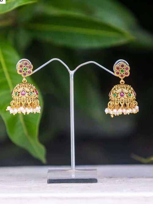 Gold Plated Multi Color Jhumka