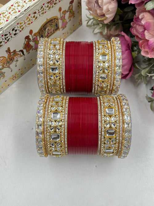 Deep Red Colour Punjabi Bridal Chooda
