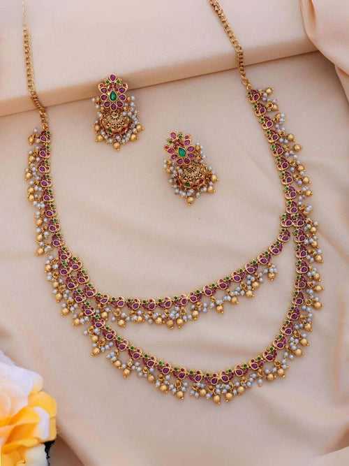 Emerald Gutta Pusalu Layered Necklace