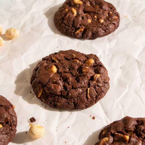 Toasted Hazelnut Double Chocolate Cookies