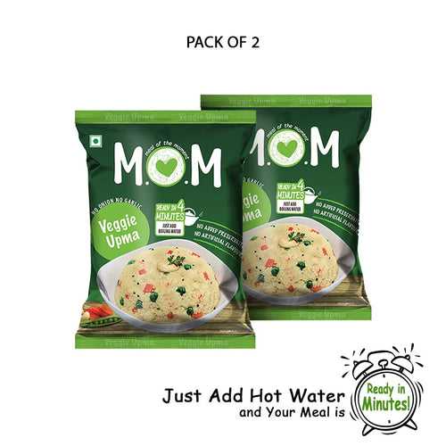 Veggie Upma Pouch, 63g (Pack of 2) - Ready to Eat | Instant Food | No Added Preservatives
