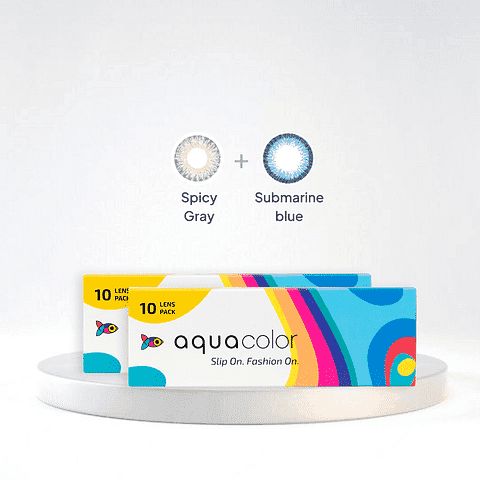 Aquacolor 10LP Dailies Combo Pack Spicy Gray Submarine Blue