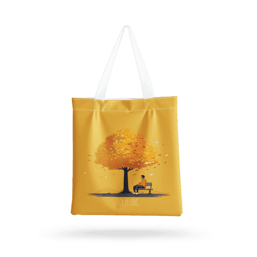 SOLITUDE all over printed  Tote Bag with zipper