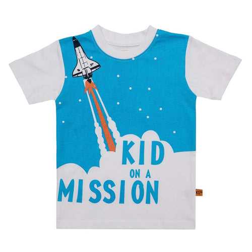 Boys White Space Graphic Print T-shirt