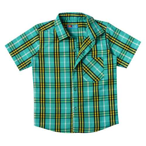 Boys Green & Yellow Check Shirt